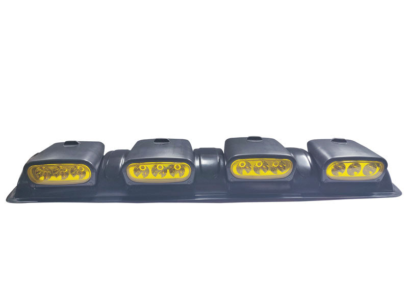 Yellow 3 LED x 4 Lens Roof Light Offroad Spot Head Lamps Universal 4x4 Roof Top Bar Driving Fog Lights