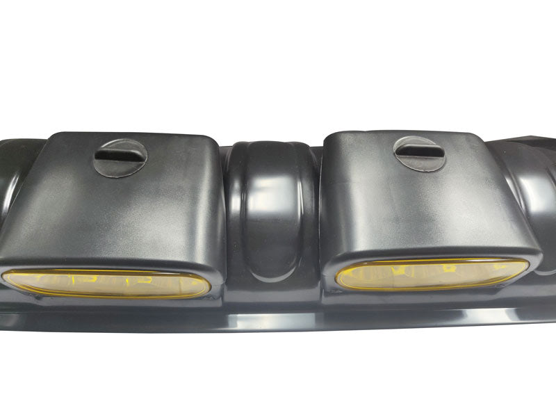 Yellow 3 LED x 4 Lens Roof Light Offroad Spot Head Lamps Universal 4x4 Roof Top Bar Driving Fog Lights