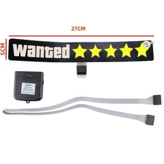 Yellow GTA Wanted 5 Star JDM Car Windshield Glow Panel Electric Marker Lamp LED Decoration Flashing Light Sticker